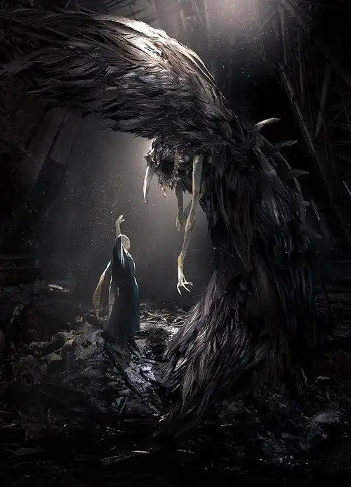 暗黑系拟人插画,拥有超强的质感刻画与绝美的氛围光影