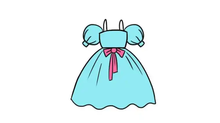 礼服儿童简笔画教程画一件漂亮的彩色裙子一起学画画吧卡通老鼠简笔画