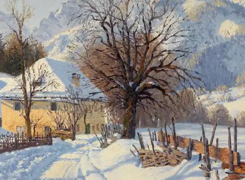 油画:一组以雪为主题的油画,很少见的哦