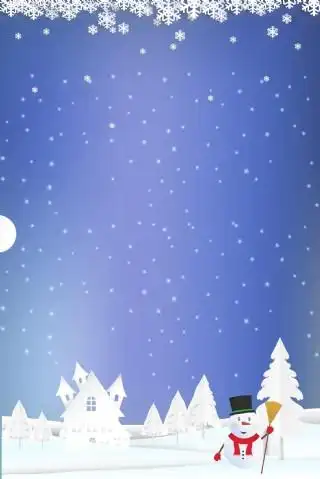 手绘卡通蓝色唯美冬天背景