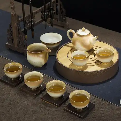 蜂巢春意自动功夫茶具整套装高档礼盒,釉色透明,产品全自动设计,非常