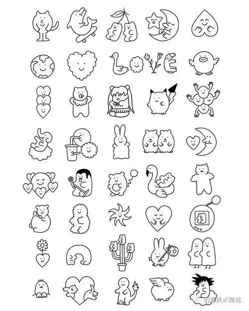 100个可爱元素简笔画手账素材简笔画|幼儿园简笔画教程大全100种果断