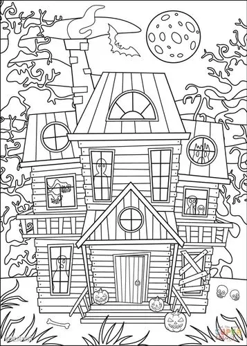 鬼屋简笔画图片