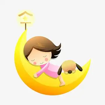 在月亮上睡觉的女孩设计