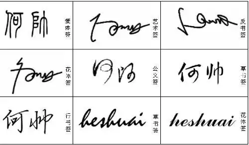 何帅  艺术签名