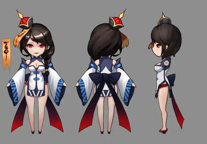 q版立绘人物三视图