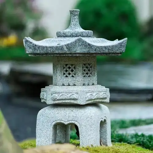 日式石灯笼庭院石灯仿古户外花园酒店装饰草坪灯石雕石钵流水摆件