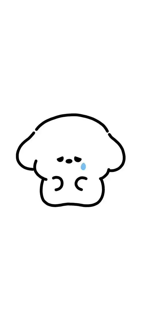 简约可爱手绘狗狗白底手机壁纸-卡通壁纸 - 壁纸之家