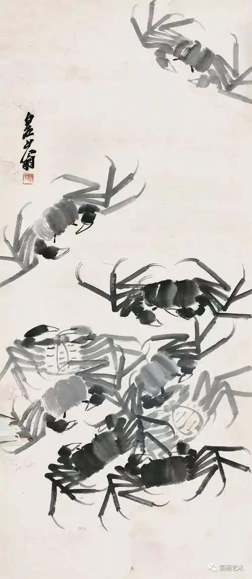 现当代名家:齐白石画蟹作品欣赏_螃蟹