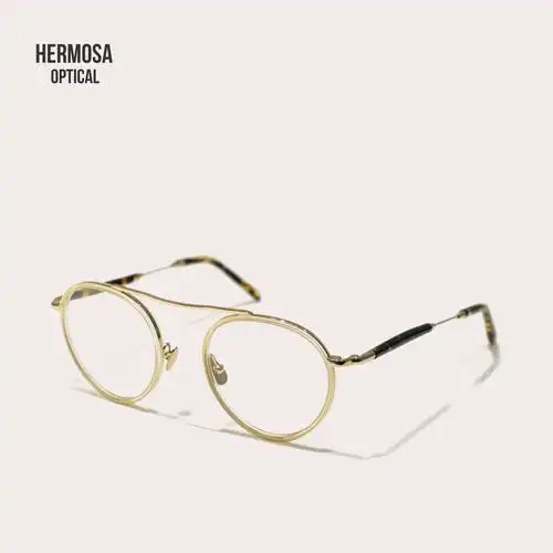 hermosa美式复古单梁圆框近视近视眼眼镜经典ins眼镜架