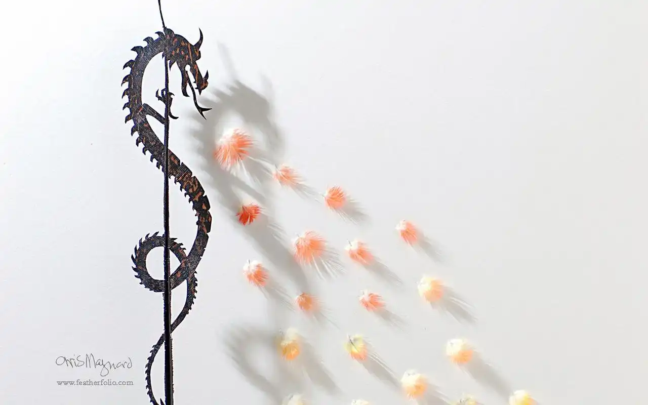 羽毛创意设计中国风桌面壁纸