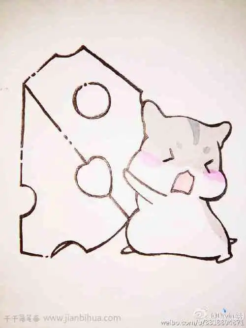 超萌简笔画可爱小仓鼠