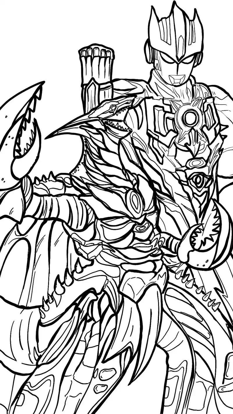 欧布奥特曼vs塞刚怪兽卡片,手绘简笔画教程