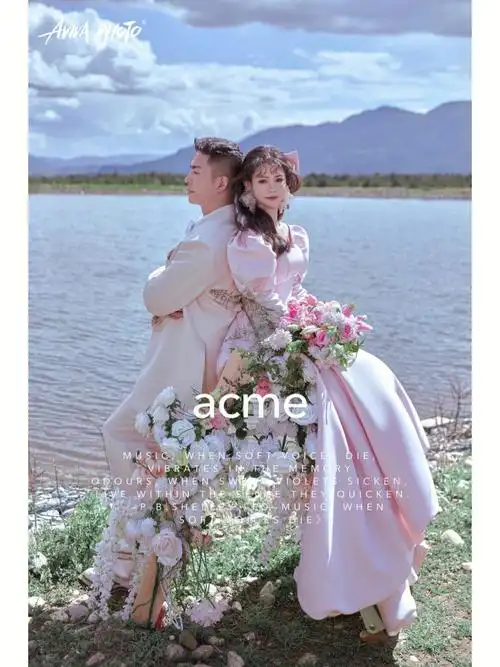 武汉婚纱照花仙子的清新治愈湖畔婚纱照