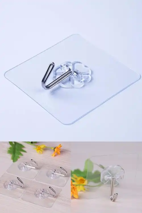 强力透明无痕免钉挂钩厂家直销 免钉免打孔透明无痕强力粘接挂钩