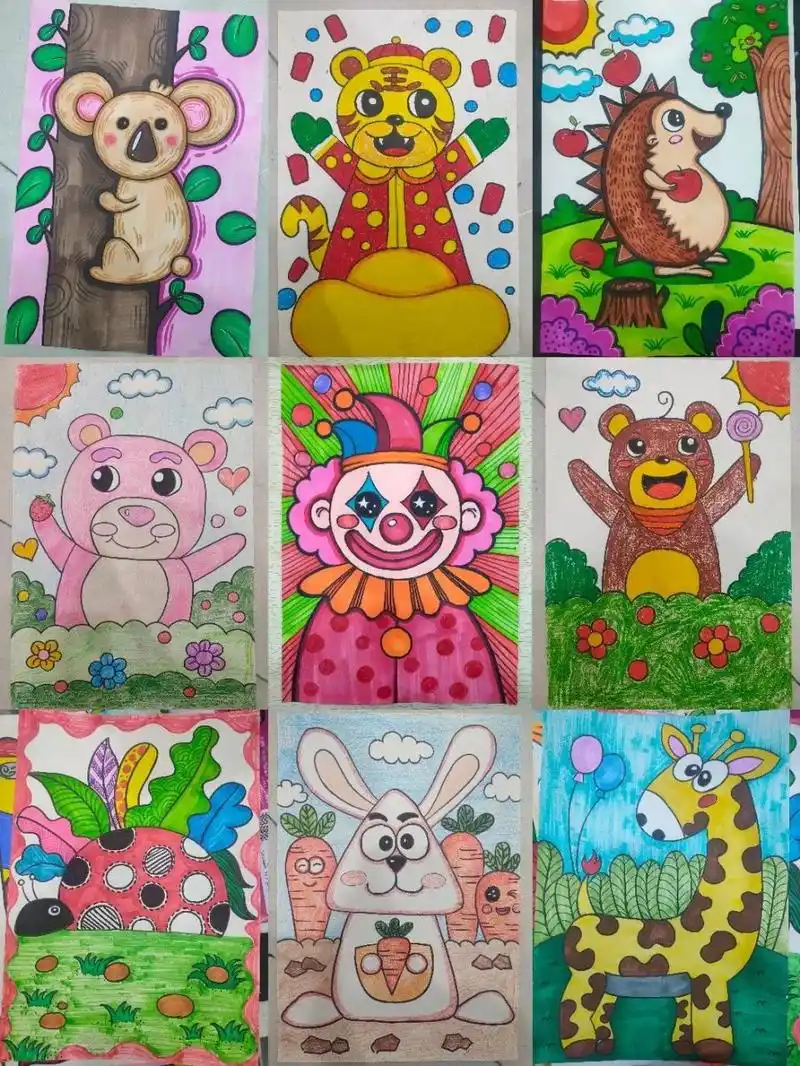 小动物儿童画合集 画过的一些小动物儿童画 适合6–9岁的小朋友们哦