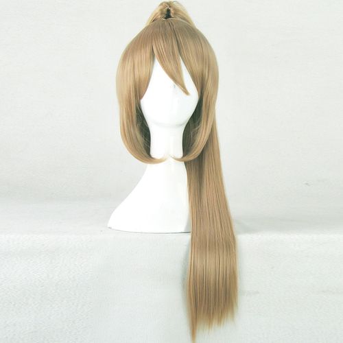 cosplay假发 银魂剧场版完結篇冲田总悟茶色浅棕色长发单马尾假毛