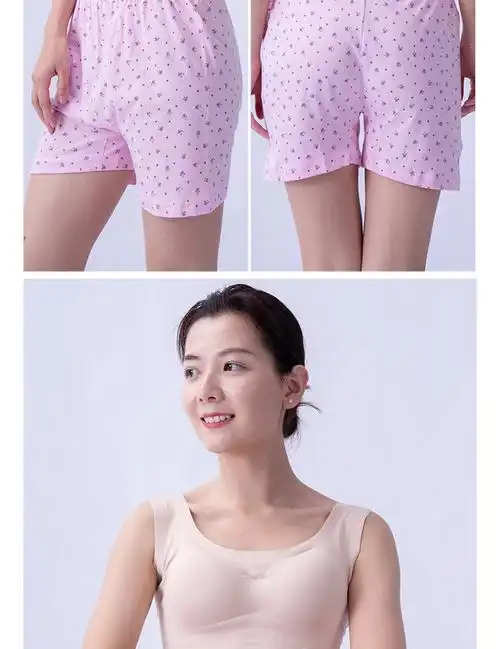 女士纯棉内裤中老年女式平角裤加肥加大宽松舒适纯棉内裤孕妇生理