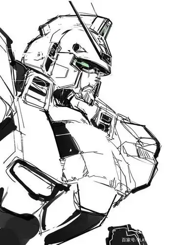 机动战士高达线稿风格插画合集,你们要的00高达来了