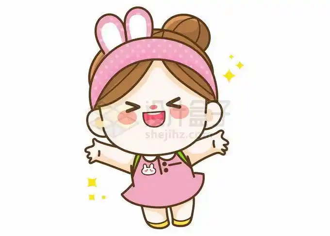 超可爱的卡通小女孩7680154矢量图片免抠素材