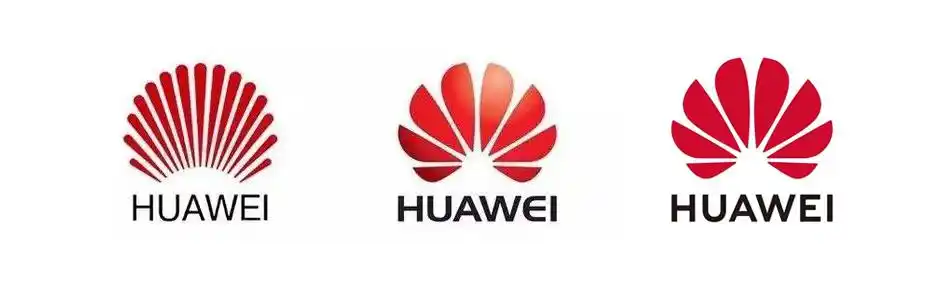 新logo的图标部分去掉了渐变色,统一改为华为红