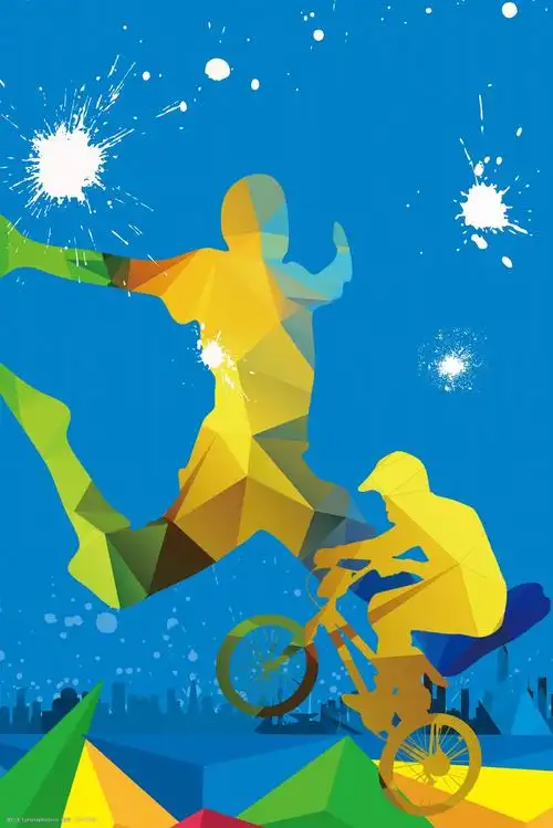 简单骑车跑步运动背景