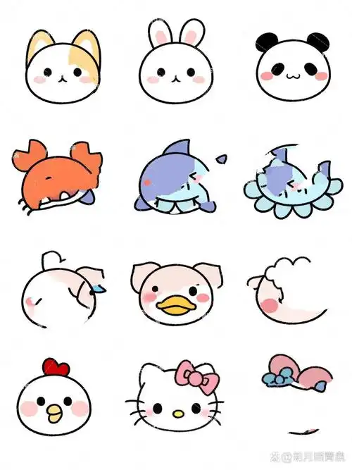 盘点圆圆可爱动物头像✏️手残党学简笔画合集