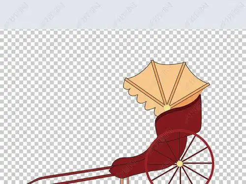 黄包车三轮车简笔画卡通