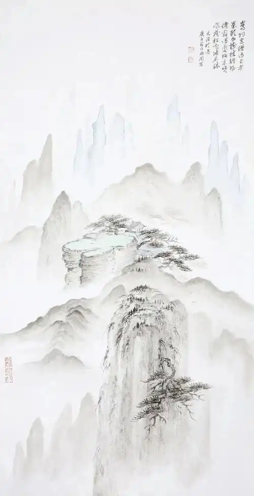 一组淡雅的山水画
