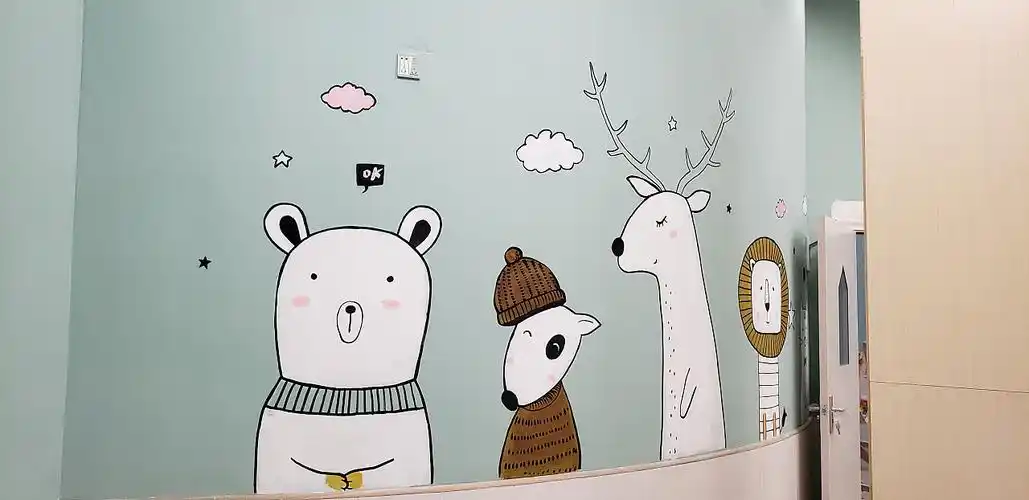 幼儿园墙绘 幼儿园墙体彩绘 东莞石新早教中心_壹家艺术手绘墙画-站酷