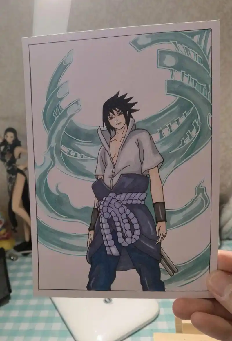 佐助,须佐能乎,手绘过程 画个二柱子,接下来画啥呢?