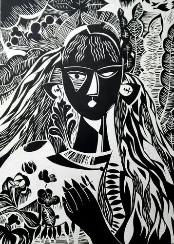 赵农艺术工作室学生纸版画作品