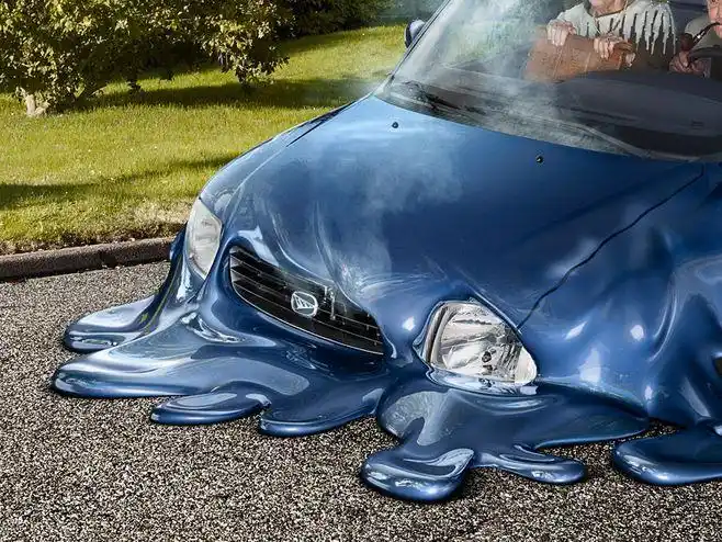 melting cars : the melting parts of the cars w