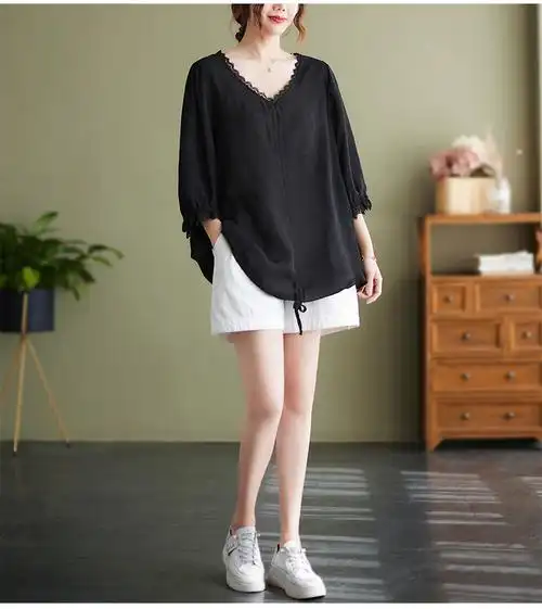 200斤肥婆加肥加大码短袖大码女装夏装胖mm遮肚肉上衣夏肚子宽松胖