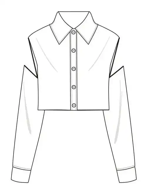 180款衬衫款式图大全服装平面款式图线稿