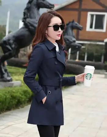 维纳女士风衣女2018春装新款修身气质淑女装韩版女式秋装中长款外套潮