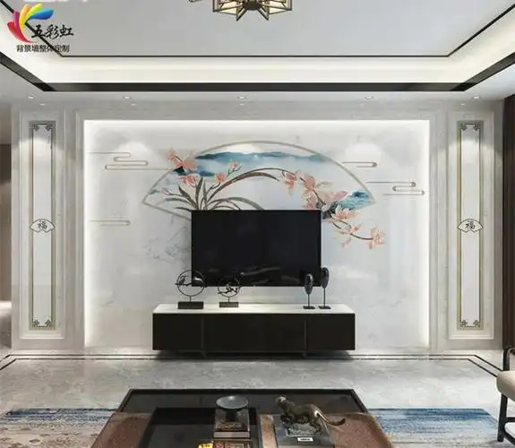 高端石材新中式电视背景墙每一个图案都有故事