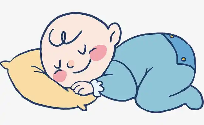 卡通睡着的婴儿插画设计