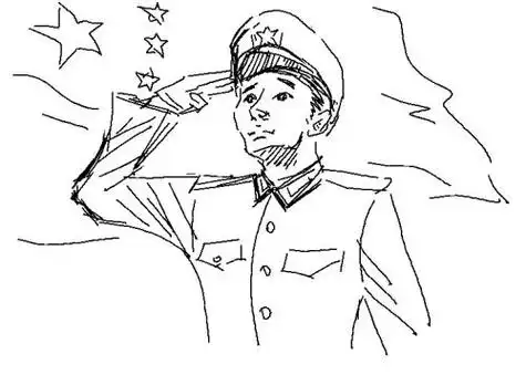 中国人民解放军简笔画侧面