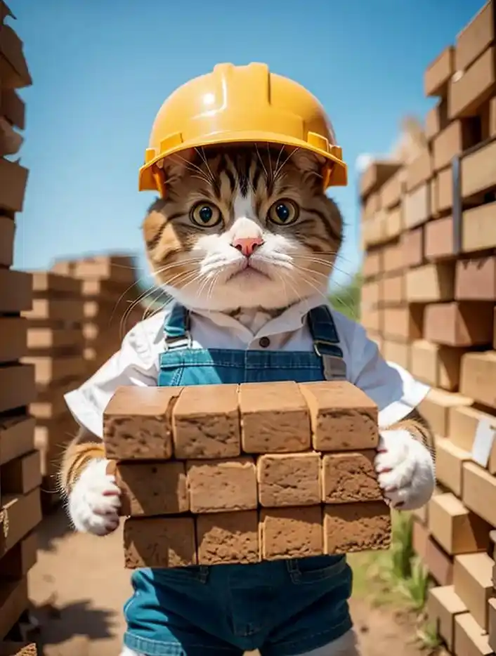 从爪子到泥巴,猫咪体验工地搬砖!#搬砖搬砖 想象一下,毛茸 - 抖音