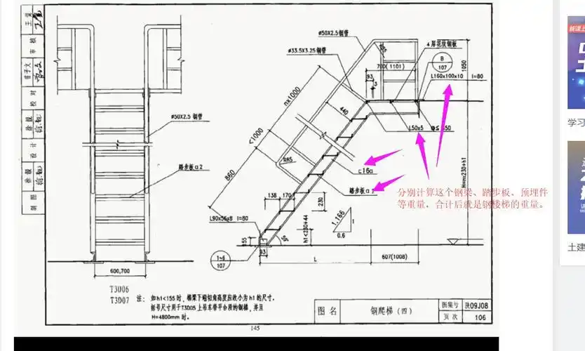 请问一下钢爬梯怎么算重量