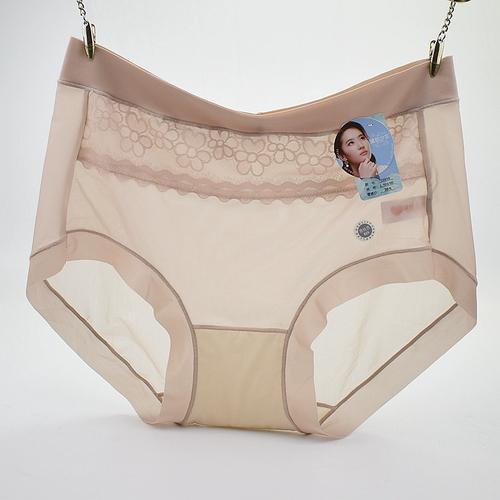 黛丝少女中腰超薄冰丝网纱内裤短裤头舒适透气贴肤无痕边