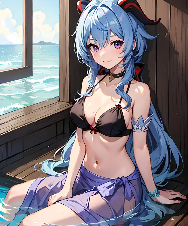 泳装的甘雨太哇塞了 #原神甘雨# #二次元美图