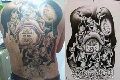 五鬼运财纹身图案大全,纹的人需要勇气