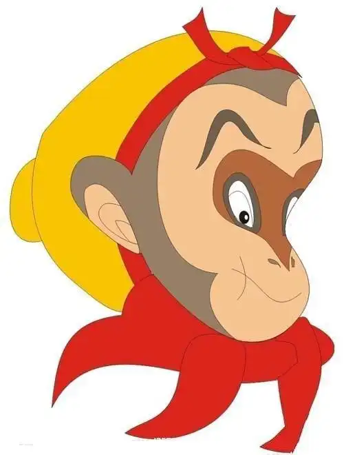 彩色孙悟空头像简笔画图片_简笔画 - 搜图案网