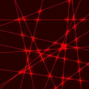 红色的激光光束照片
