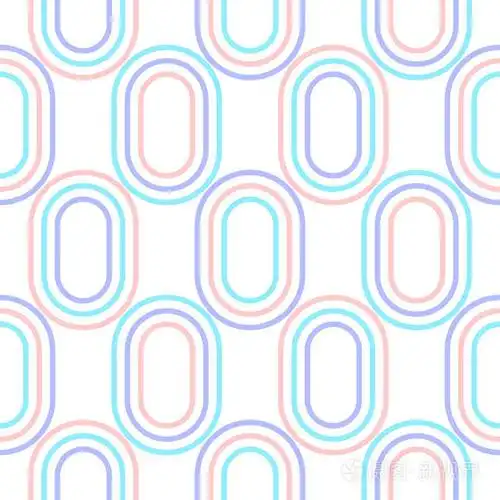 抽象椭圆形形状几何无缝矢量图案