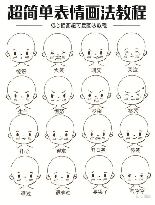 零基础插画教程Ι超简单儿插q版表情画法