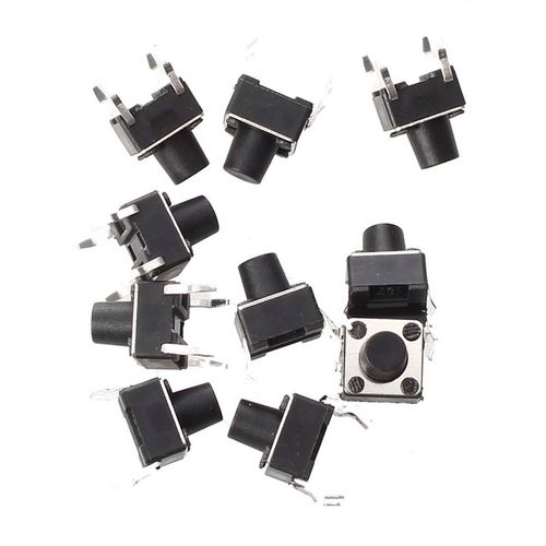 10 pcs 4 pins tactile round button switch momentary tact