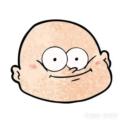 卡通光头男子的矢量插图